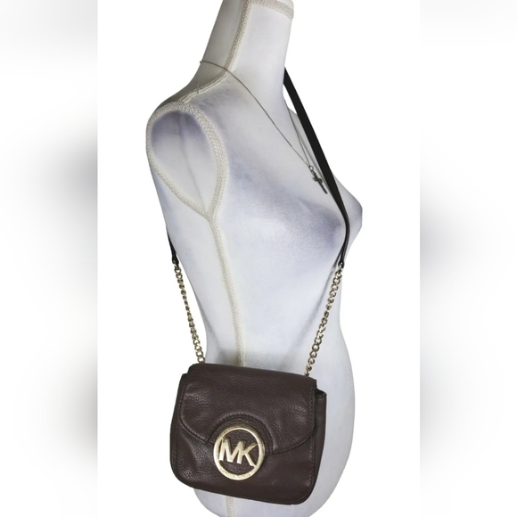 Michael Kors Fulton Crossbody Brown Leather Purs Bag. - Picture 3 of 12
